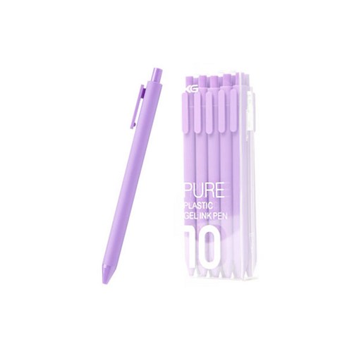 동아피엠에스 KACO PURE 컬러 소프트 젤펜 블랙심 0.5mm 10p, 라벤더, 1개