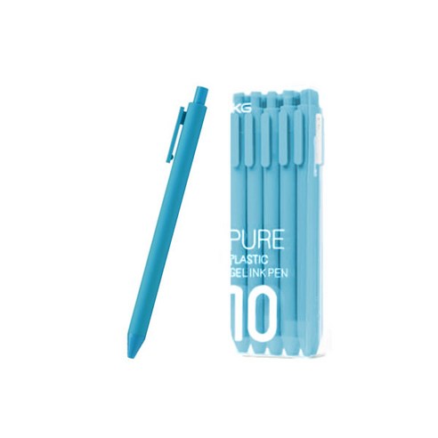 KACO PURE 컬러 소프트 젤펜 블랙심 0.5mm 10p, 라이트블루, 1개