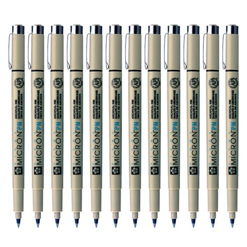 SAKURA 피그마 마이크론 PN 젤잉크펜 0.5mm, 블랙, 12개입
