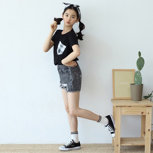 또래친구 아동용 빈티지 청 반바지