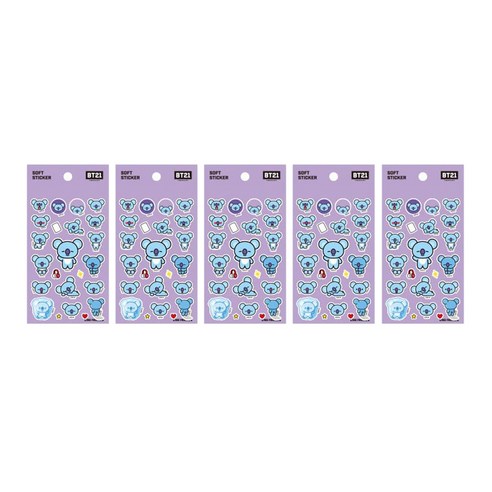 라인프렌즈 BT21 소프트 스티커, 코야, 5개입