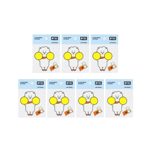 라인프렌즈 BT21 클리어 데코 스티커 2탄, 알제이, 7개입