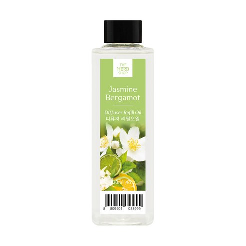 더허브샵 디퓨저 리필 오일, 자스민 베르가못, 120ml