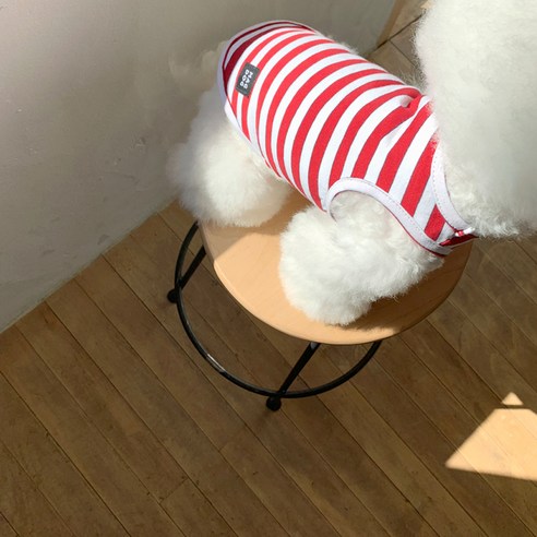 매그독 탐스 스트라이프 민소매 티셔츠, 레드