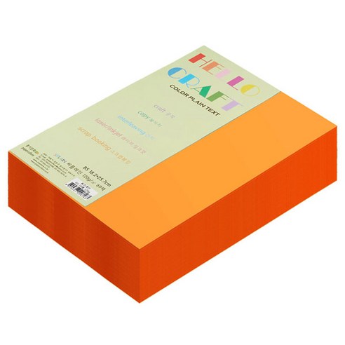 종이문화 양면색상지 뉴씨플레인 B5 No.44 오렌지색, 320매