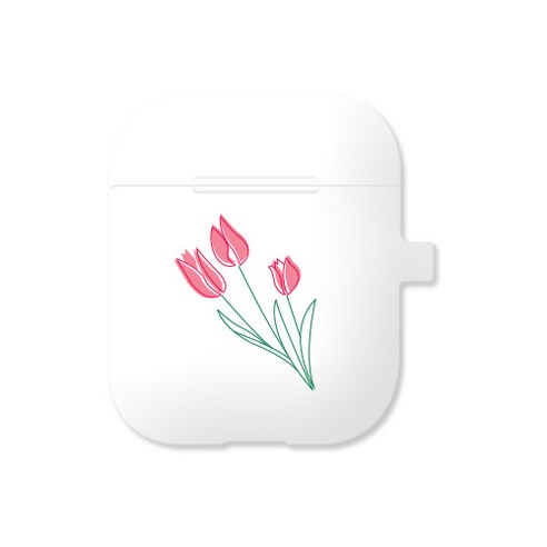 원베스트 코리아 에어팟 이어폰 케이스 시즌1, 단일 상품, 레드튤립