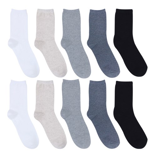 두발로 남성용 럭셔리 무지중목양말 10켤레