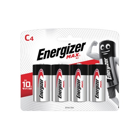 에너자이저 알카라인 맥스 C형 건전지, 4개입, 1개