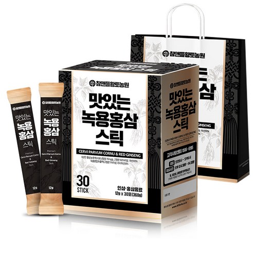 참앤들황토농원 맛있는 녹용홍삼 스틱 + 쇼핑백, 360g, 1박스