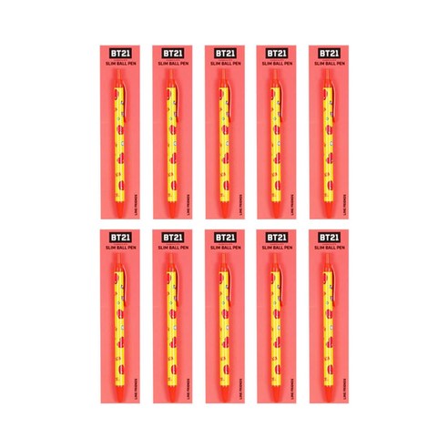 라인프렌즈 BT21 슬림볼펜 0.5mm, 타타, 10개