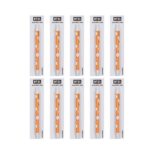 라인프렌즈 BT21 슬림볼펜 0.5mm, 알제이, 10개