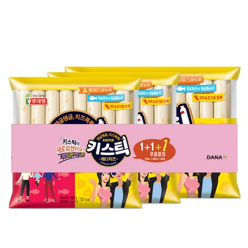 롯데햄 DANA 키스틱 체다치즈 소시지, 25g, 54개