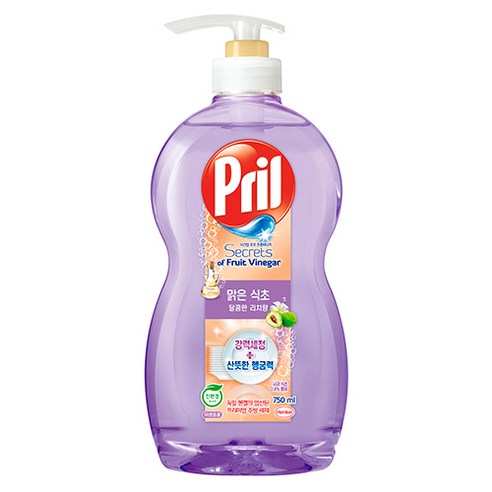 프릴 주방세제 맑은 식초 달콤한 리치향 본품 750ml, 1개