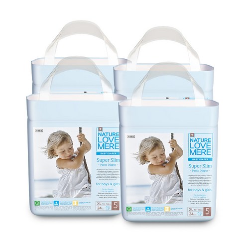 네이쳐러브메레 슈퍼슬림 팬티형 기저귀 남여공용 XL(10~14kg), 96매