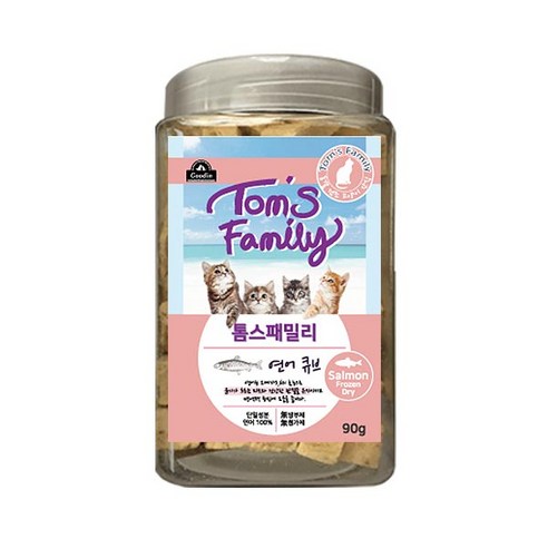 구딘 톰스패밀리 동결건조간식 캣 트릿 연어큐브 90g, 연어, 1개