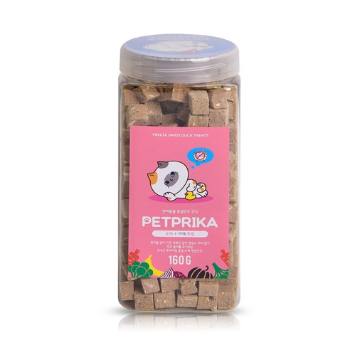 펫프리카 반려동물 동결건조간식 160g, 오리 + 야채트릿 혼합맛, 1개