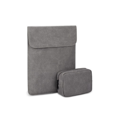 윰플 마그네틱 생활방수 노트북파우치 + 보조가방, 다크그레이