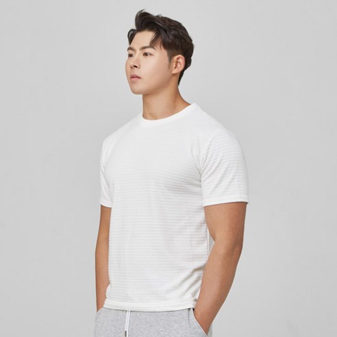 EVANCHRIS 남성용 모던 엠보 티셔츠