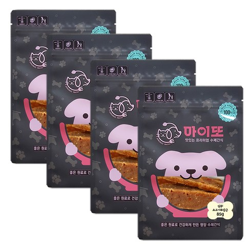 마이또 심쿵 반려견 국내산 수제간식, 소고기 + 당근 혼합맛, 4개입
