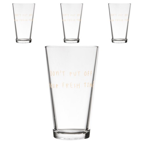 하우밍 골드메세지 하이글라스컵 445ml, 프레쉬타임, 4개