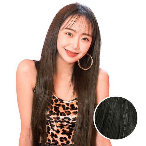 가발매니아 붙임머리 파워 3피스 헤어피스 실키스트레이트, 내츄럴블랙