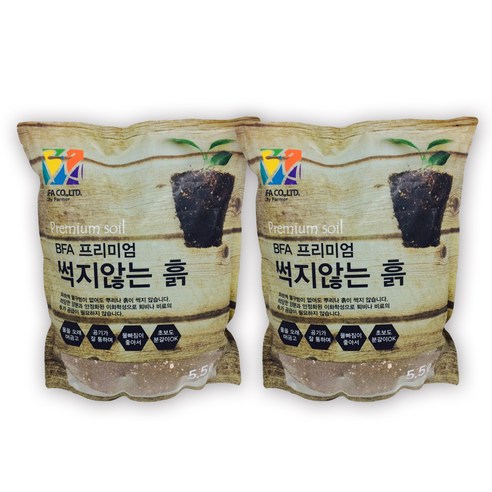 프레시가든 BFA프리미엄썩지않는흙 5.5L, 2개