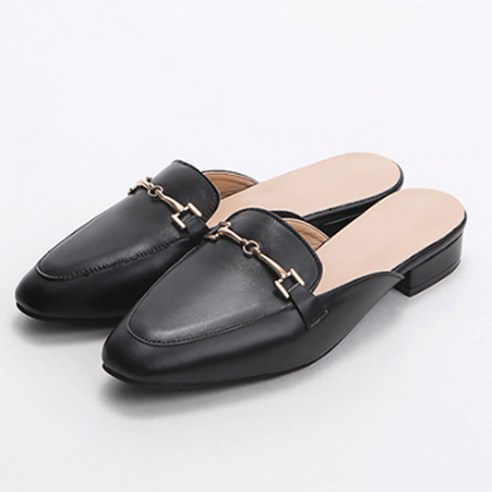 착한구두 여성용 레더 미들힐 홀스빗 뮬 블로퍼 RE 3900