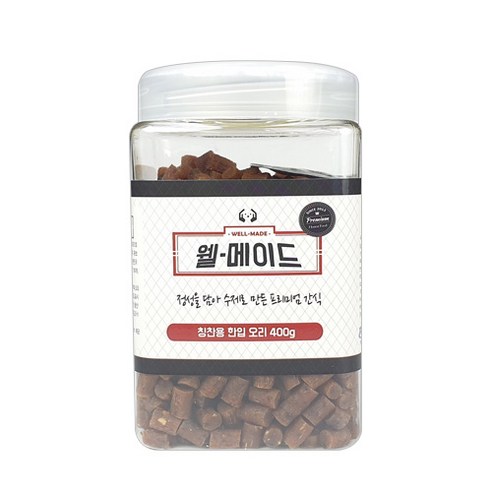 웰메이드 강아지 수제간식 400g, 칭찬용 한입오리맛, 1개