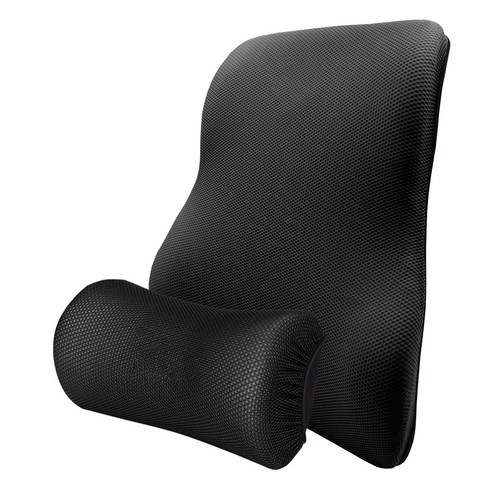 삼에스 7도 메모리폼 목쿠션 I-601MS + 허리쿠션 I-093MS, 블랙