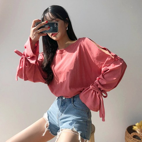 엔비룩 여성용 숄더슬릿 티