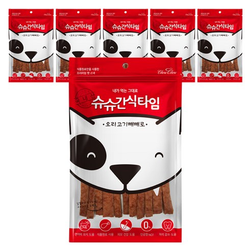 슈슈 간식타임 강아지 져키, 오리고기빼빼로, 6개