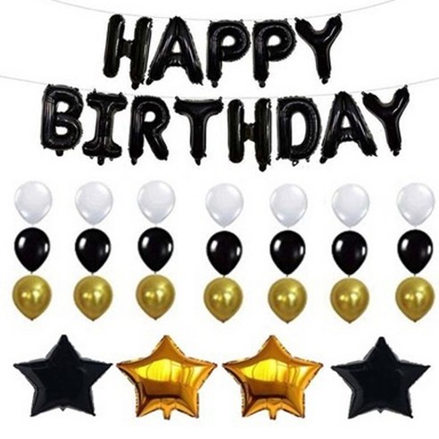 마켓감성 별 생일파티풍선 패키지, 타입2, 1세트