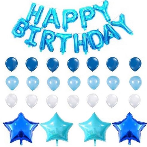 마켓감성 별 생일파티풍선 패키지, 랜덤 발송, 1세트