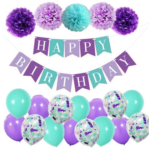 마켓감성 컬러풀 생일파티세트, 랜덤 발송, 1세트