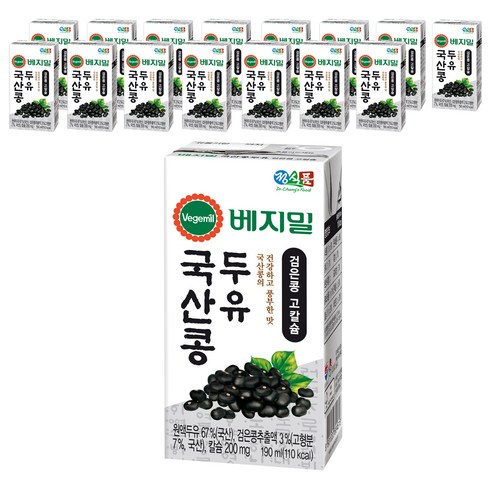 베지밀 국산콩 두유 검은콩 고칼슘, 16개, 190ml