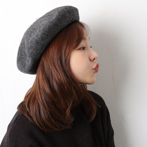 아이엠캡 베이직 울 꼭지 베레모