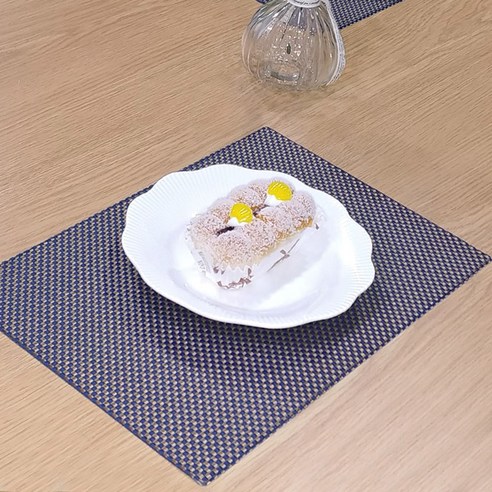 모리스벤암펠 멜로우스페이스 그린PVC 테이블 식탁매트 미니, 골드 네이비, 32.5cm x 22cm