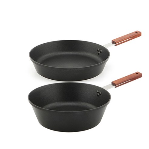 키친웰 블랙엣지 이노블 IH 팬 2종 세트, 혼합색상, 프라이팬 28cm + 궁중팬 28cm