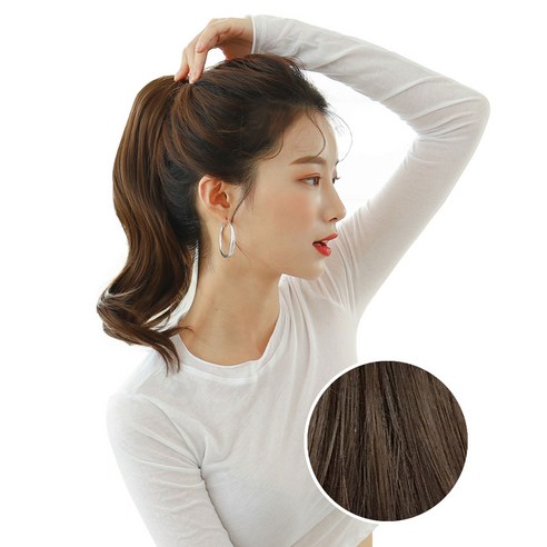 가발매니아 올림머리 포니테일 가발 2초포니 제니, 초코브라운, 1개