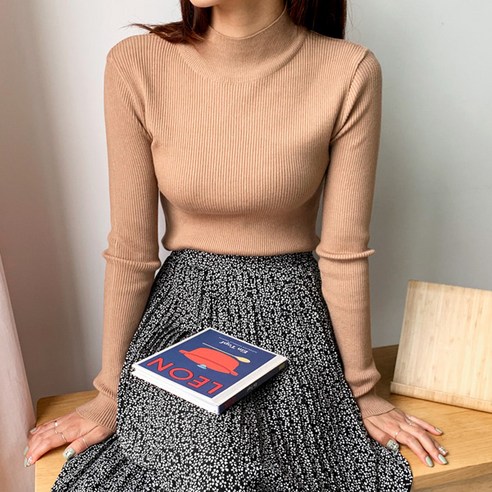 엔비룩 여성용 올데이부드러운골지니트 반목