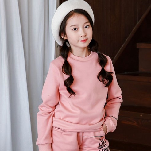 잭키드 여아용 라이프 기모 맨투맨티