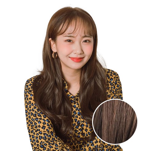 가발매니아 붙임머리 리얼하프피스 베이스펌 + 부분 2피스 세트, 투톤브라운, 1세트