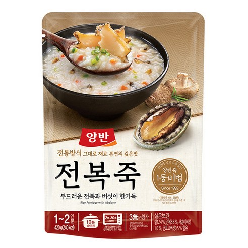양반 전복 즉석죽, 420g, 1개