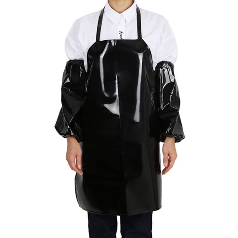 팀쿡 양면 앞치마 유광 S, 블랙, 2개