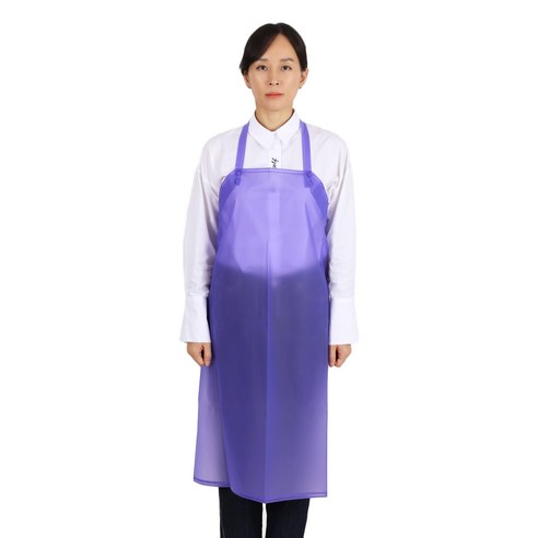팀쿡 우레탄 목끈형 반투명 방수 앞치마 M, 보라, 2개