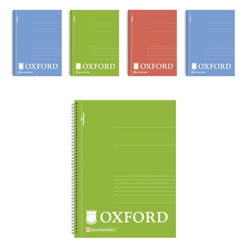 OXFORD 칼라PP A5 좌철 80매 클래식 노트, 블루, 그린, 핑크, 5개
