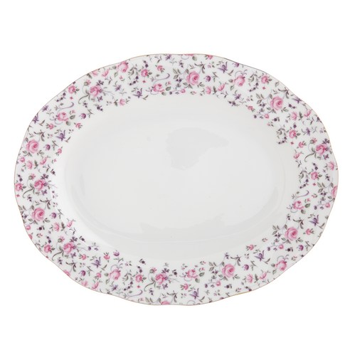 로얄알버트 뉴황실장미 VINTAGE OVAL PLATTER ROSCON25818, ROSE CONFETTI