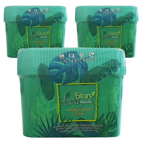 허브스토리 대용량 냉장고 탈취제 녹차젤, 260g, 3개