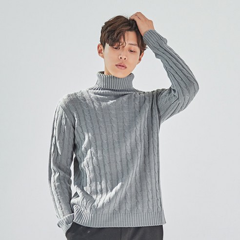 빅사이즈클럽 DG꽈배기 니트 목폴라