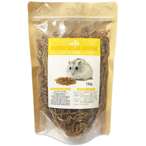 모스트펫 건조 밀웜 햄스터 간식 리필, 150g, 1개